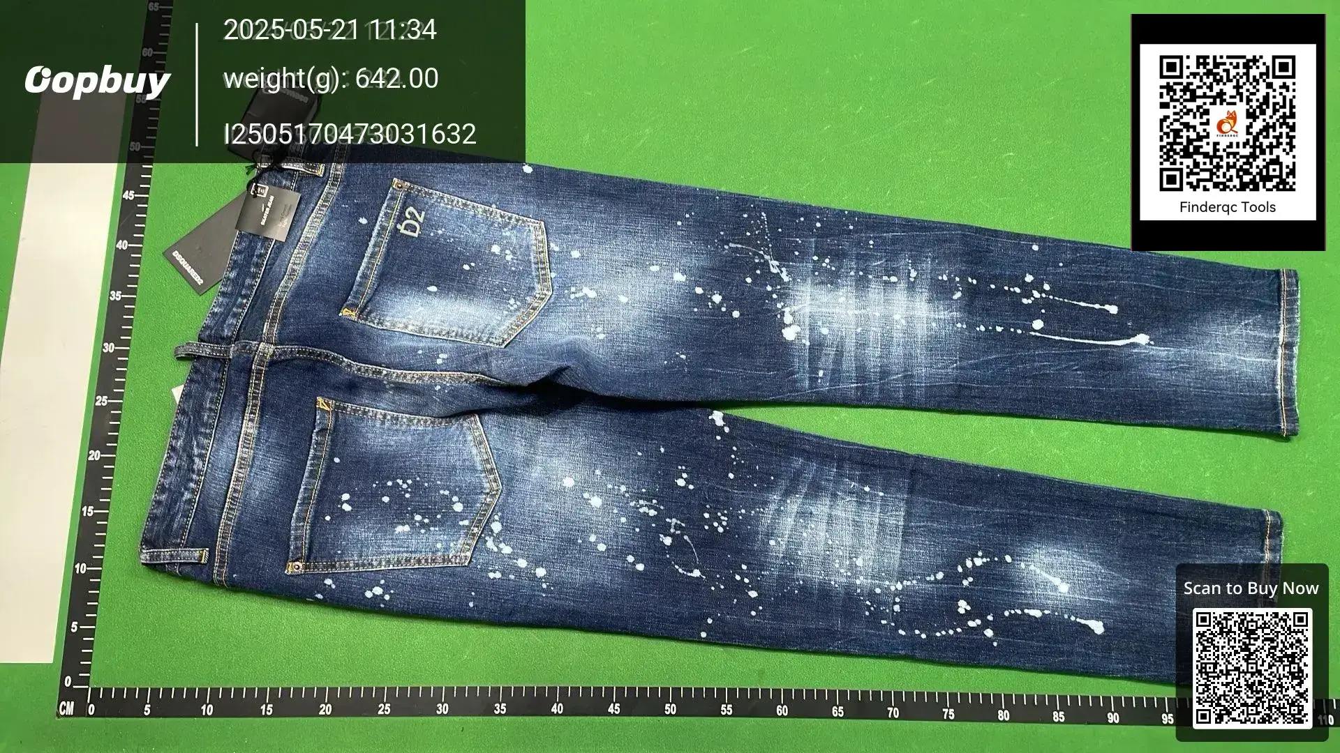 9912 New D2 Men's Denim Pants Patch Personalized European Station Style White Small Straight Leg Cross-Border Trendy Jeans