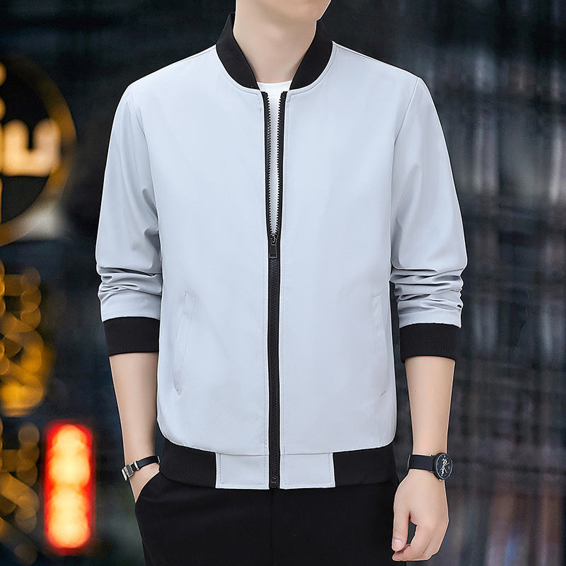 Middle-aged jacket spring and autumn thickened lambswool casual men's jacket baseball uniform fleece-lined winter wear dad men's clothing