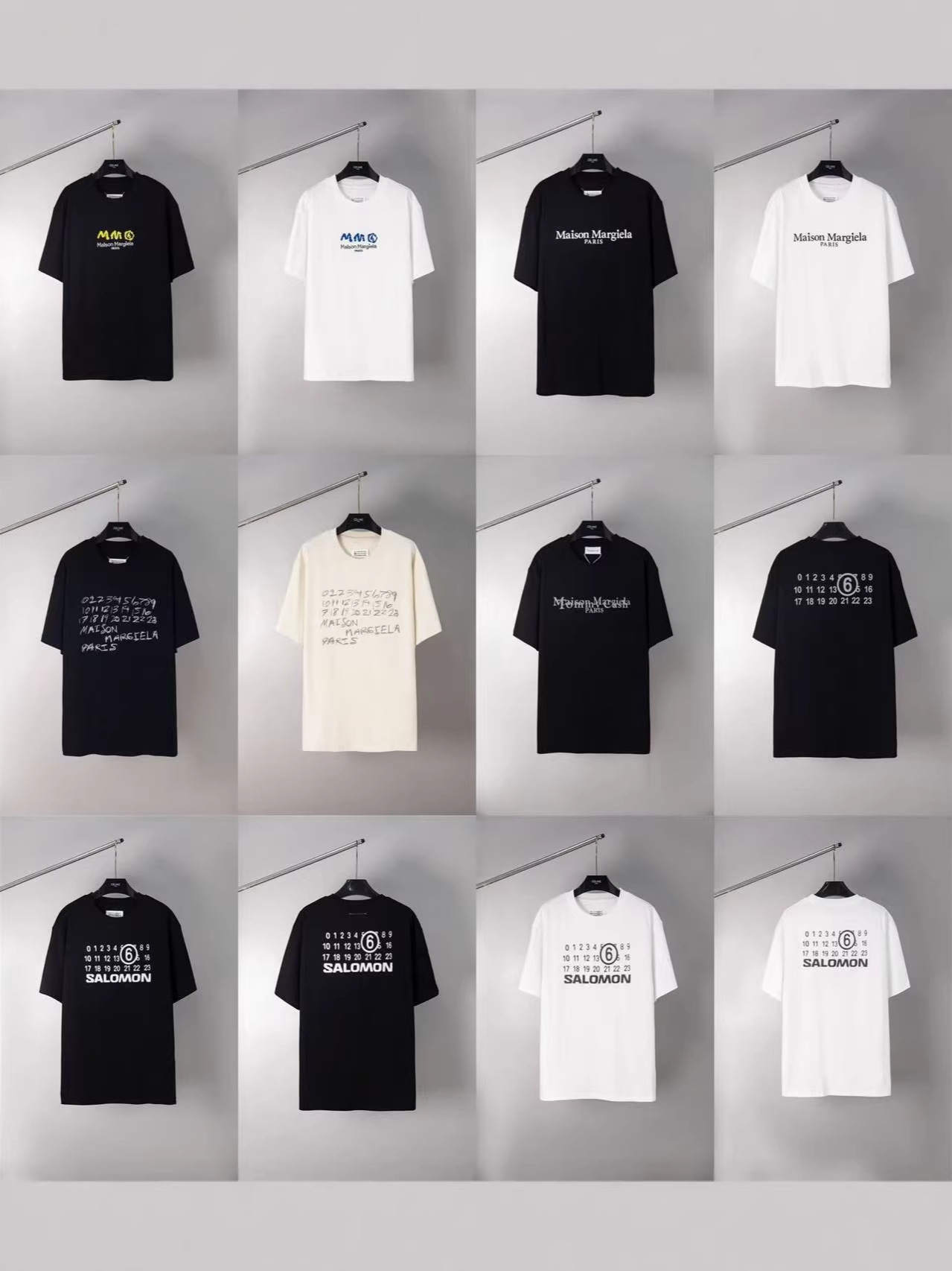 Overseas Cross-Border Maison Margiela Multi-Color Inverted Letter Logo Printed Short-Sleeved T-Shirt Mm6