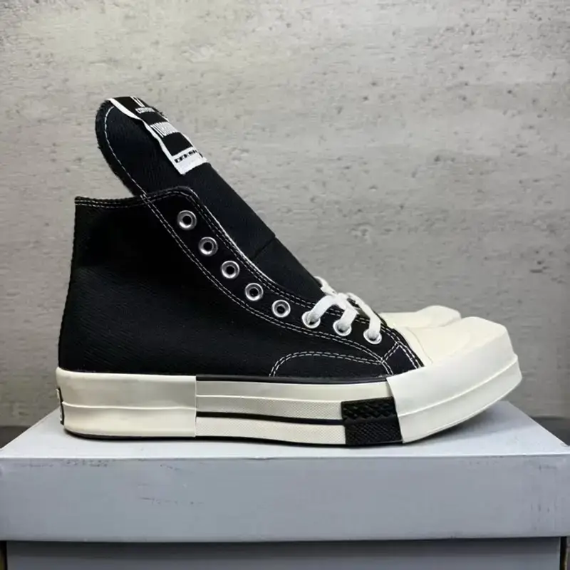 2025 Summer RO Shoes Co branded Kuang Shoes Thick Bottom Square Head Classic RICK High Top Canvas Shoes for Men OWENS Shoes for Trendy Women