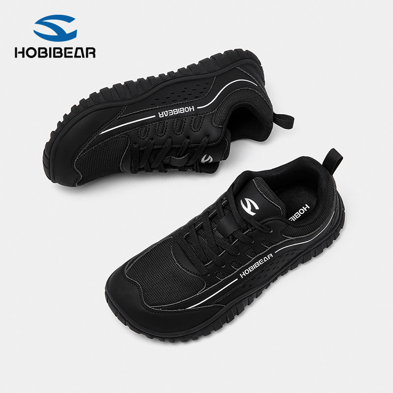 Hobibear Wide-Toe Shoes, Spring & Fall Men's Shoes, Barefoot Shoes, Lace-Up Low-Top Casual Lightweight Wide-Last Walking Shoes, Sports Shoes