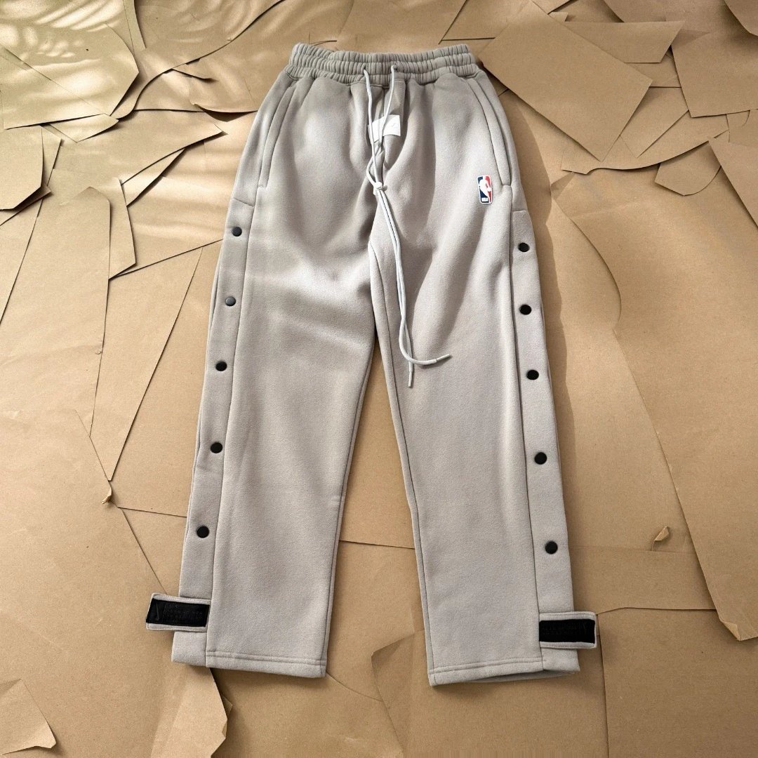 Fear of God x NBA 三方联名款 侧边暗扣起绒休闲运动裤KZ010 Foto QC de WEIDIAN na Qualit.ly
