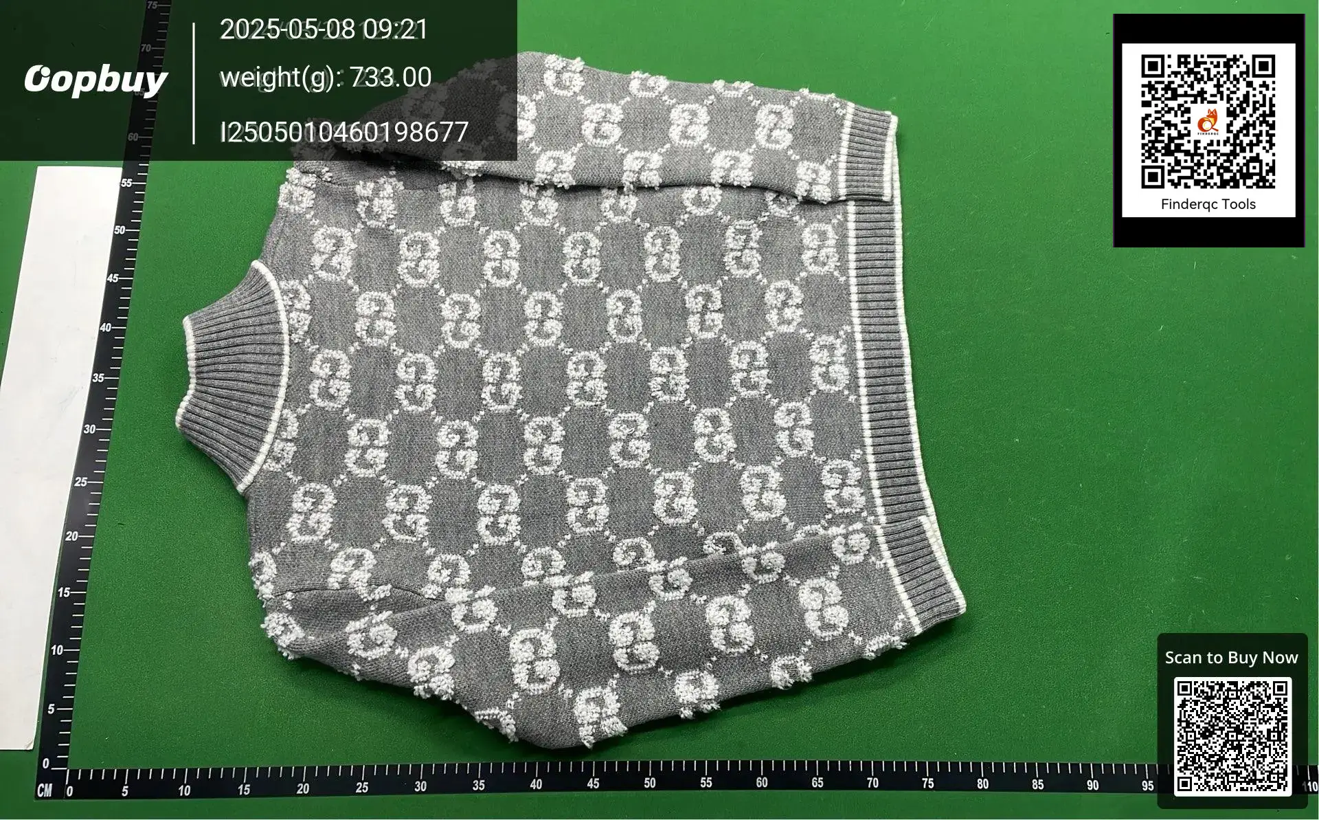 Gucci GG Monogram Knit Sweater Grey