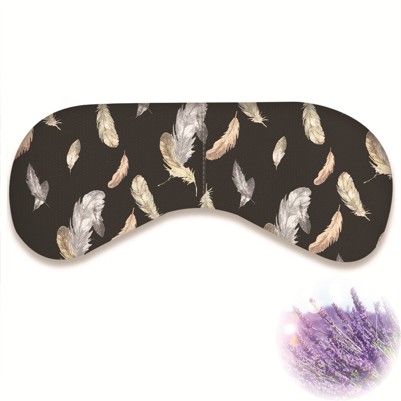 Linen printing yoga eye pillow microwave oven heating flax seed lavender filling shading sleep cold and hot compress eye mask