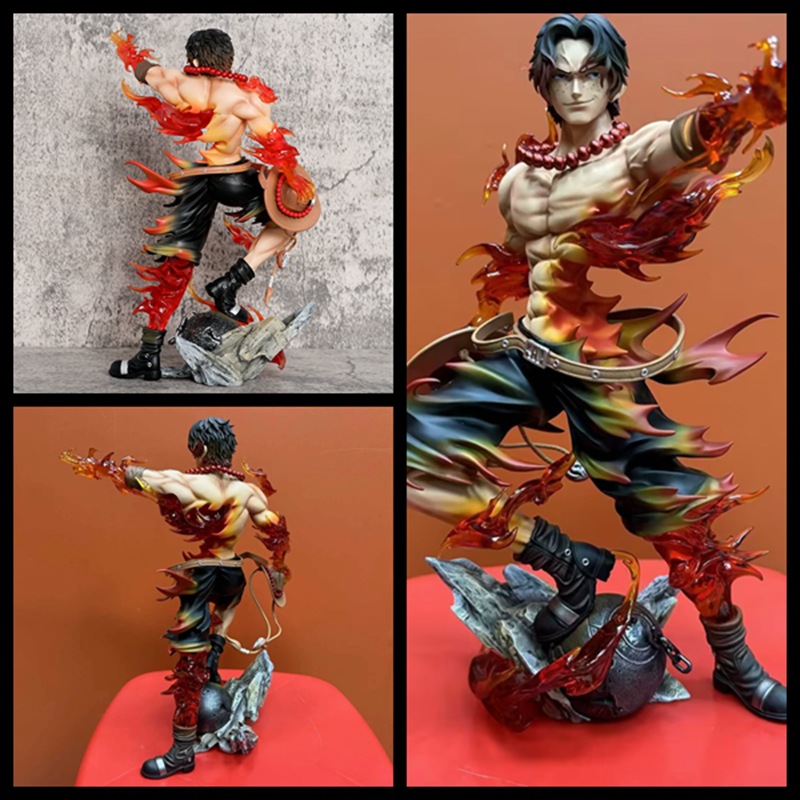 One Piece Ace Fire Ace Fire Fist Smiling Face Gk Statue Scene Model Figurine
