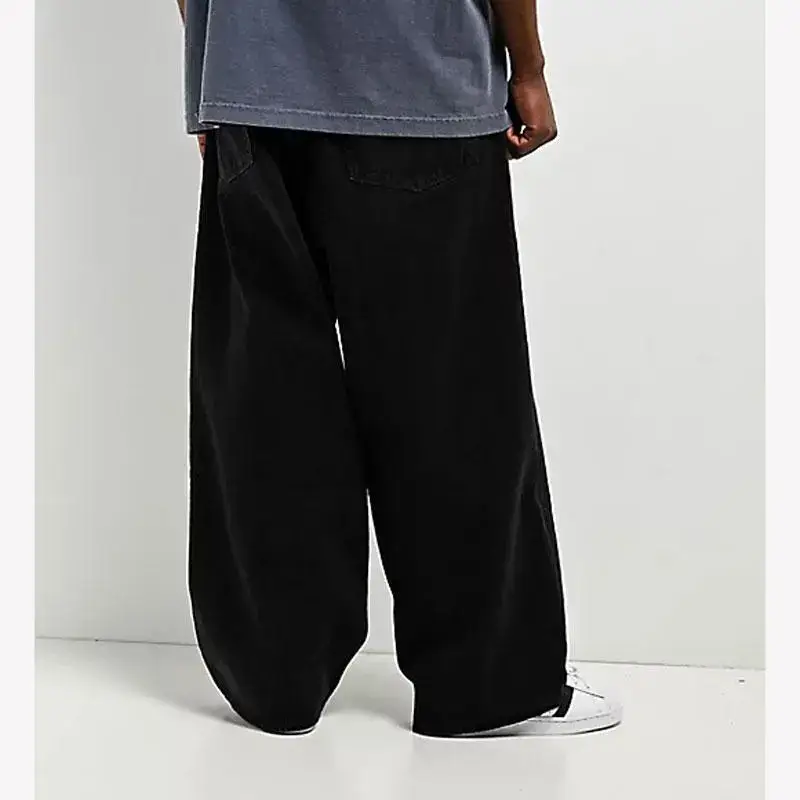 American Retro Denim Wide-Leg Pants for Men, Spring & Fall Trendy Brand Straight-Leg Loose ins Trendyy Washed Versatile Casual Pants