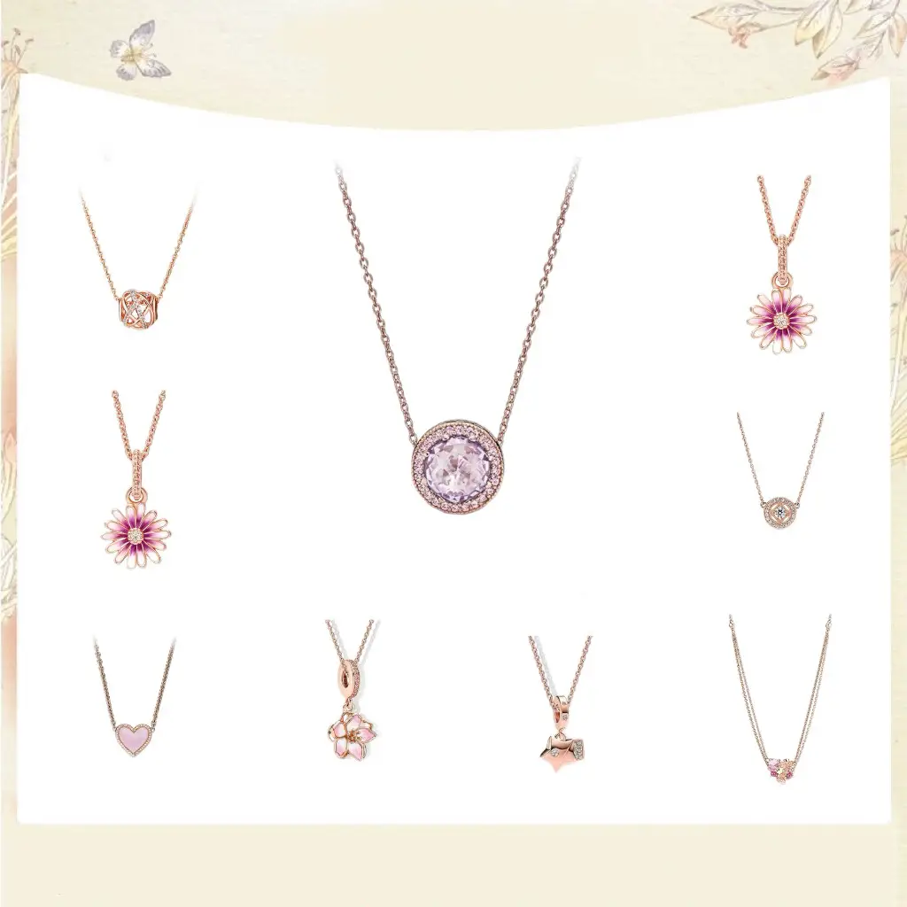 Rose gold necklace heart hot air balloon necklace set pink purple light luxury gift for girlfriend