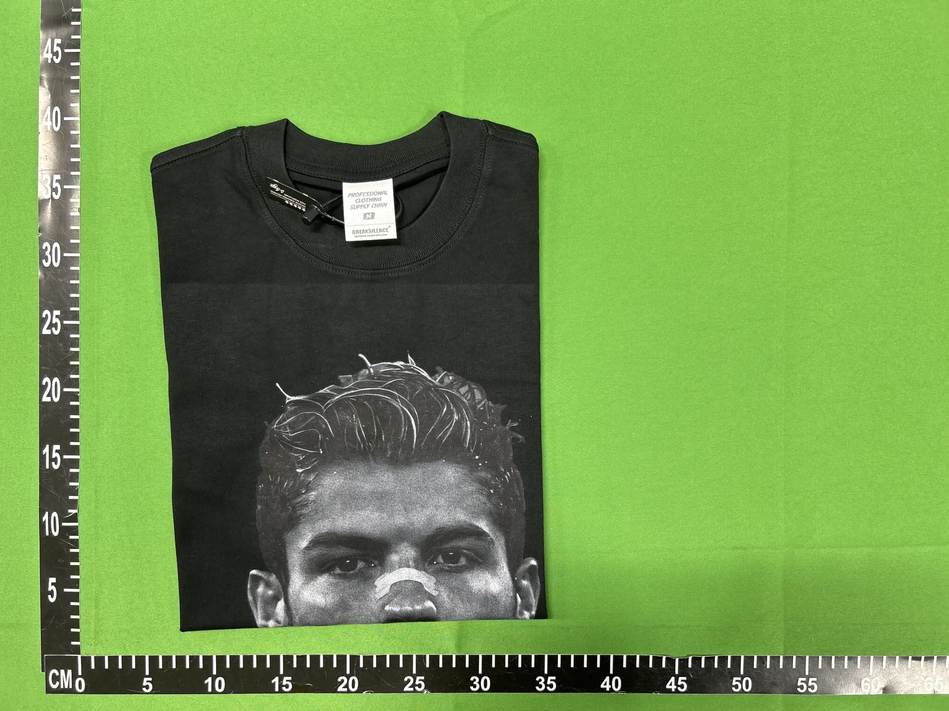 Cross-border 2025 new C Luo football 300 grams cotton small neckline short sleeve T-shirt American retro heavy men's and women's tide