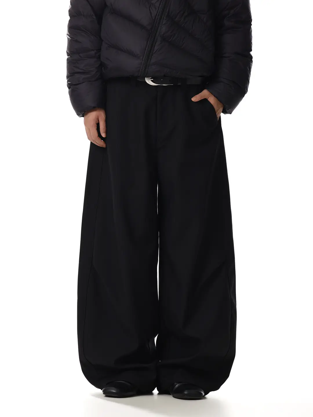 American Retro Black Scimitar-Style Wide-Leg Suit Pants for Men and Women, Loose Straight-Leg, High-End Versatile Floor-Length Casual Pants