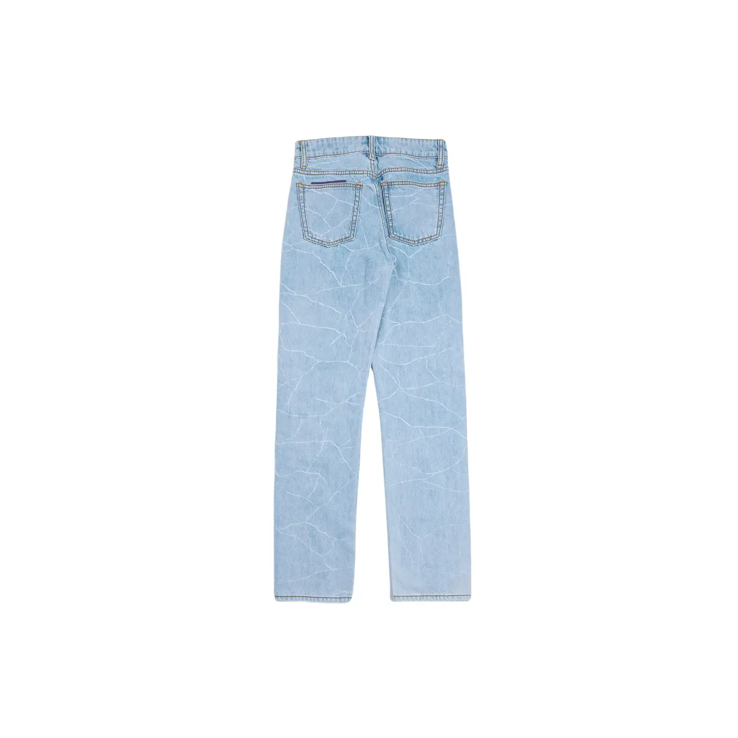 Scandinavian High Street Women's Cypress Lightning Washed-out Vintage Straight-leg Light Blue Denim