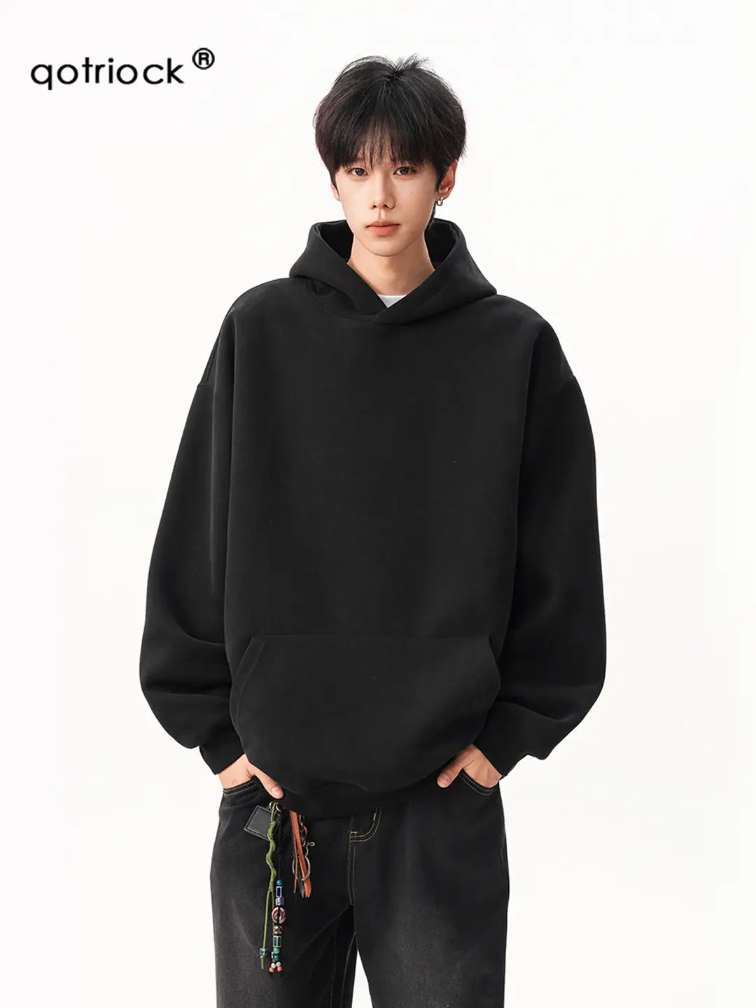Heavyweight Solid Color Hooded Sweatshirt for Men and Women, New Autumn High Street Style, Cool and Casual, Loose and Versatile Hoodie Jacket
