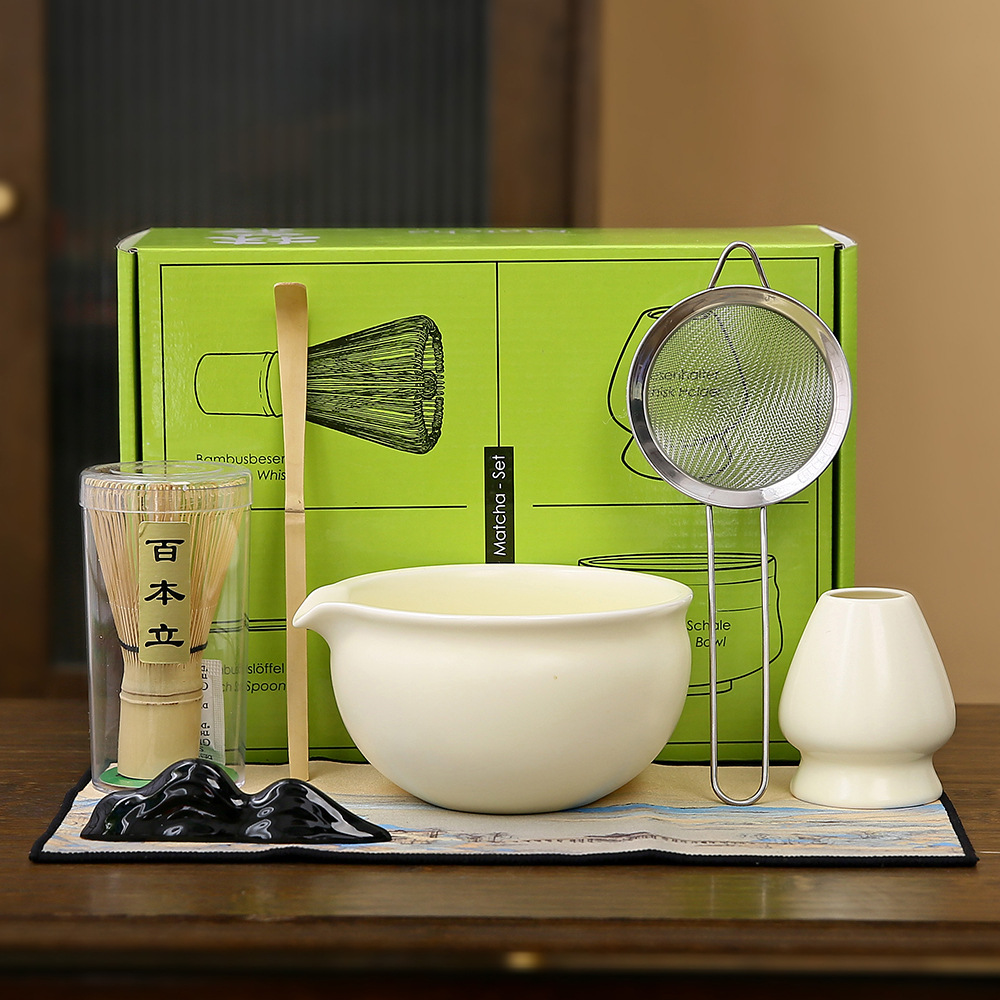 Ceramic Matcha Bowl Japanese-style Matcha Special Mixer Tea Set Tea Grain Matcha Brush Baibenli Tea suit