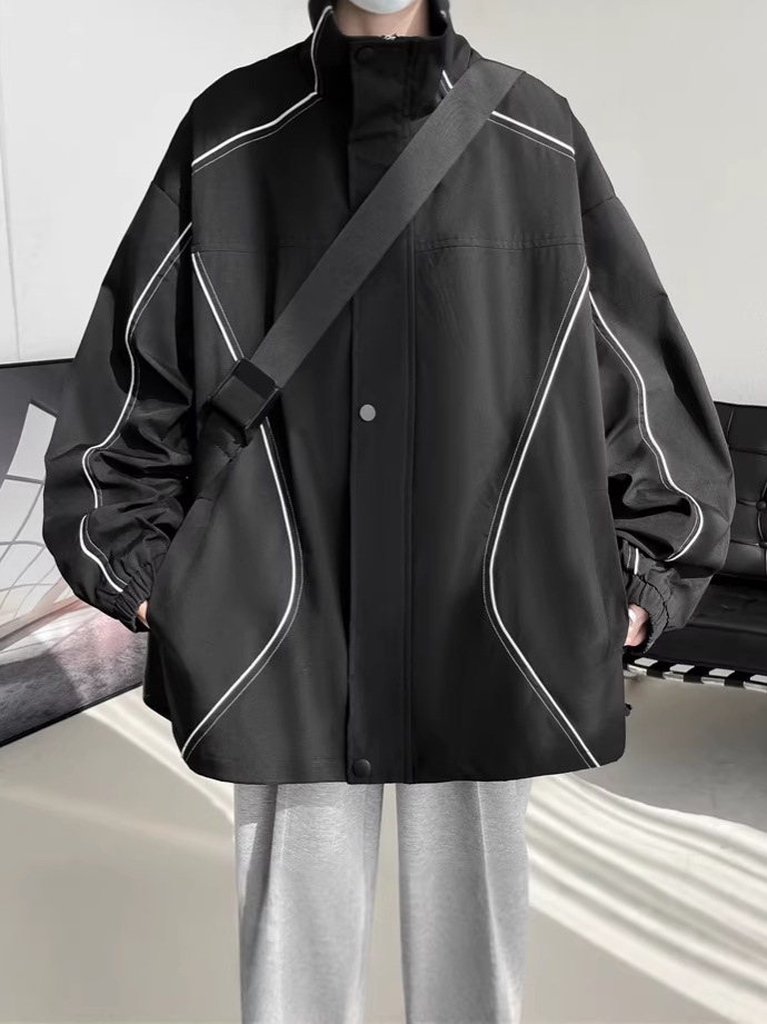 Jianheng Outdoor High-Street Windproof Stand-Collar Jacket, Vibe Style, Cool and Unique, Versatile Men's Outerwear