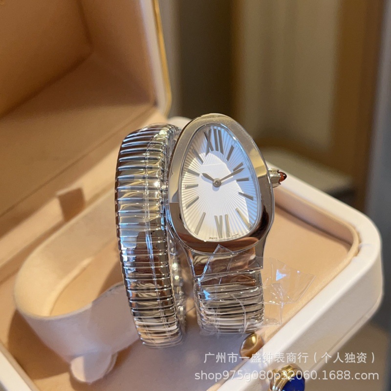 Cross-Border Personalized Creative Snake-Shaped Double-Circle Steel Band Women's Watch Full Diamond Quartz Watch Manufacturer Wholesale Dropshipping Foreign Trade QC-foto från 1688 på Qualit.ly