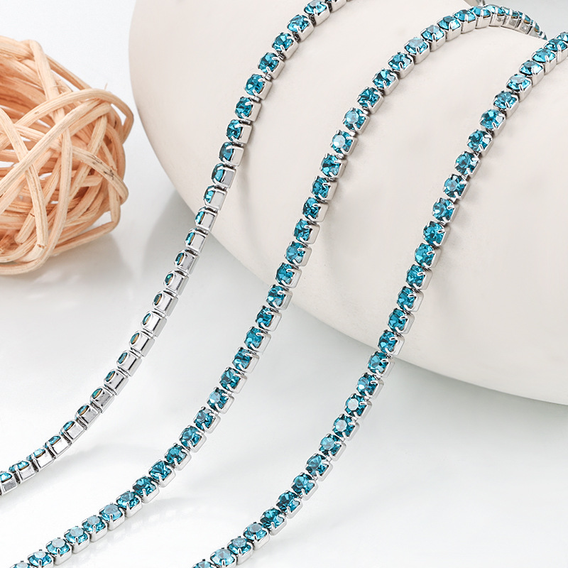 Stainless steel drill chain blue drill claw chain does not fade water necklace bracelet clothing chain stainless steel chain diy