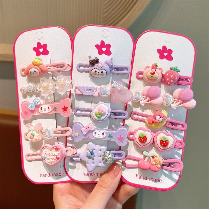Cute Cartoon Dopamine Children's Jewelry Little Girl Hairpin Sanrio Girl Hairpin Baby Hair Headwear