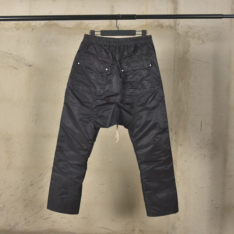 Rivet decoration dark crotch pants RO straight leg harem pants casual European and American loose nylon men's pants