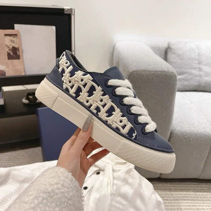 In-Stock B33 Men's Casual Sneakers, White Shoes, High-End Men's Sports Casual Shoes, Low-Top Thick-Soled Sneakers