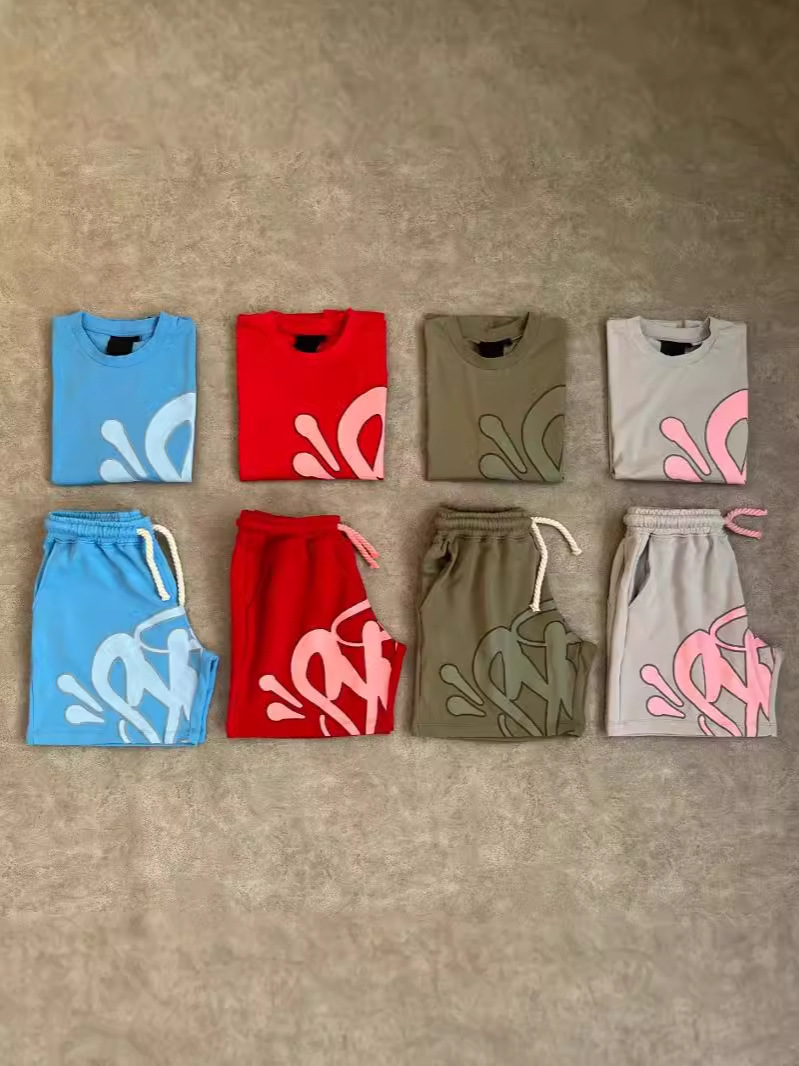 Y2K Aesthetic High Street Hip Hop Printed Letter Short-sleeved T-shirt Shorts Men's Summer Fashion Brand Casual Sports suit