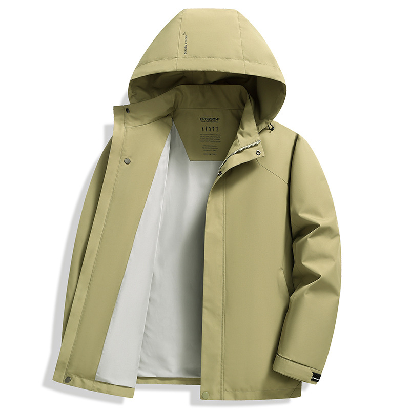 Spring and Autumn New Style Outdoor Jacket with Detachable Hood, Men's Casual Windbreaker, Trendy Jacket for Men