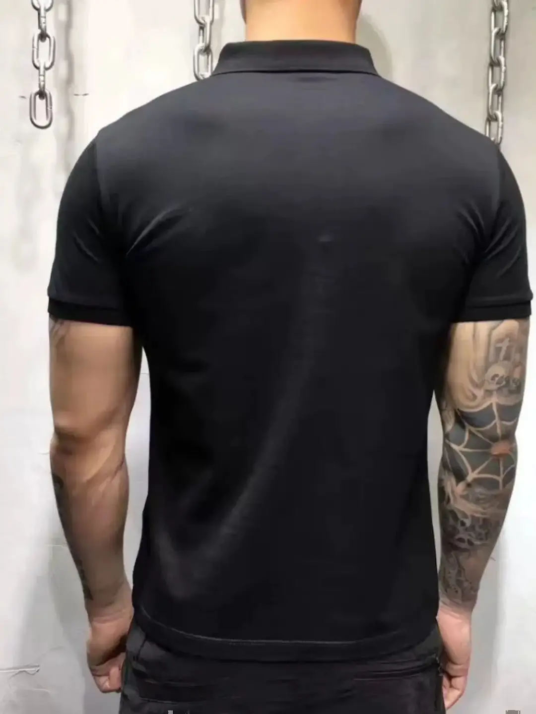 Summer Men's Polo Shirt with a Turn-Down Collar, Short-Sleeved T-Shirt, Slim Fit, Mmj Skull Print, Casual Half-Sleeve Trendy T-Shirt