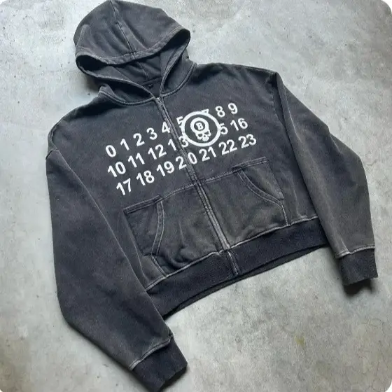 2024 Zipper Sweatshirt, Cool and Trendy Internet Celebrity Style, Hooded Cardigan, New Letter Print Jacket Top