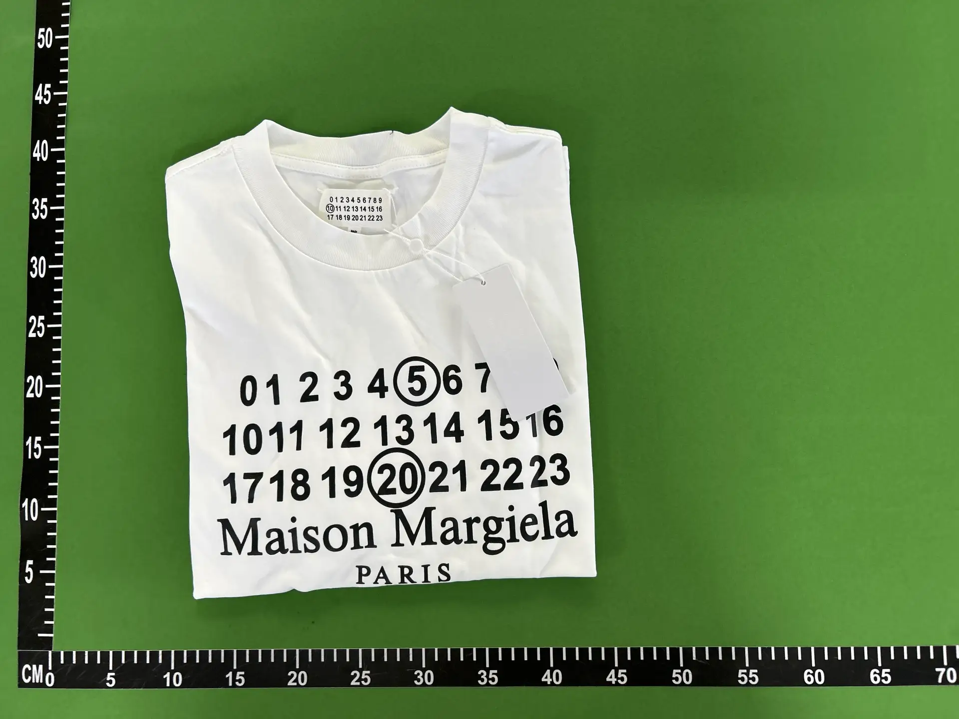 Maison Margiela White T-Shirt with Numbers Print