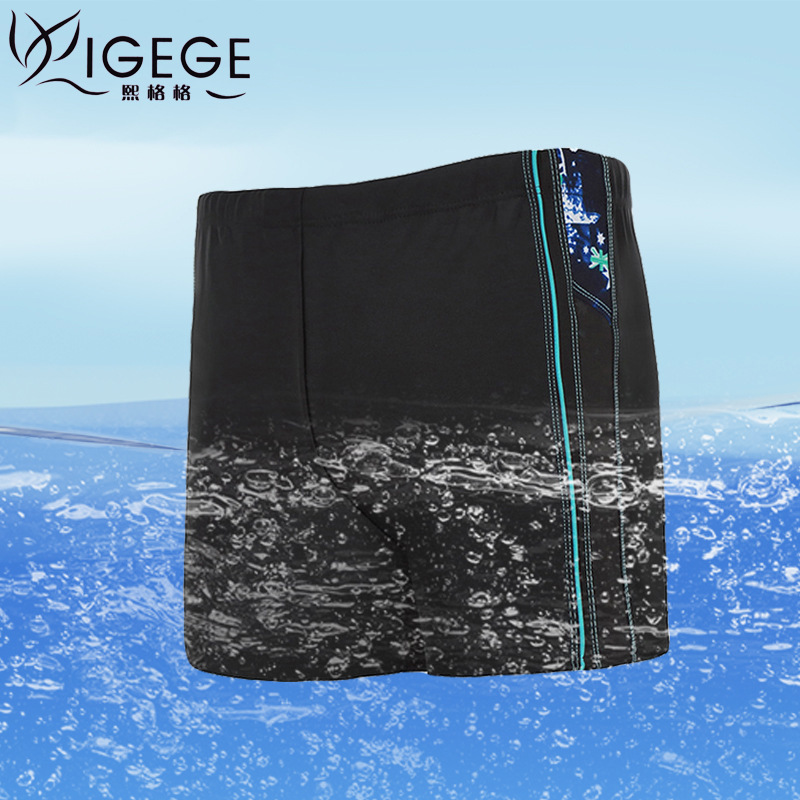 Loose Large Size Men's Swimming Trunks Boxer Quick-Drying Comfortable Hot Spring Swimming Trunks Manufacturer Short-Sleeved Wholesale 701