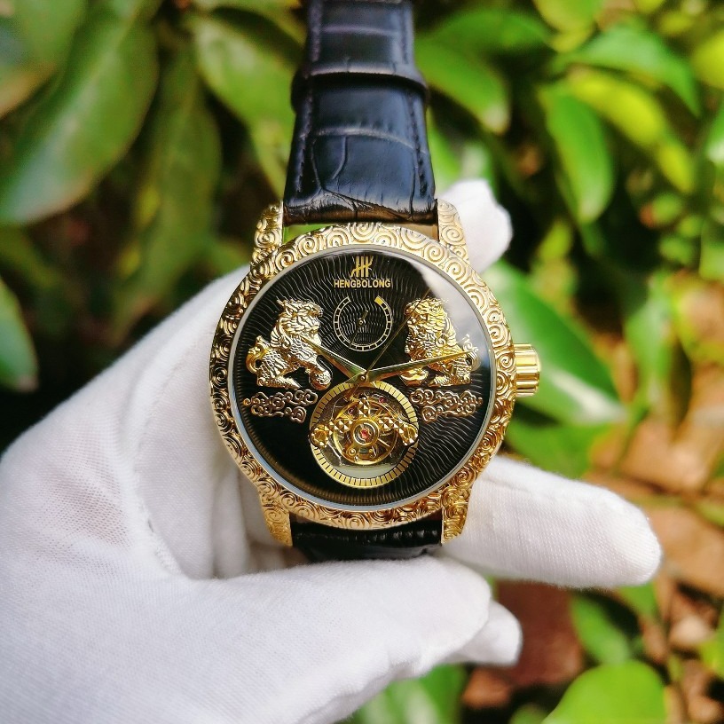 Factory Direct Sales Double Unicorn Tourbillon Mechanical Large Plate Men's Watch Domestic Luminous Retro Fully Automatic Classic Model