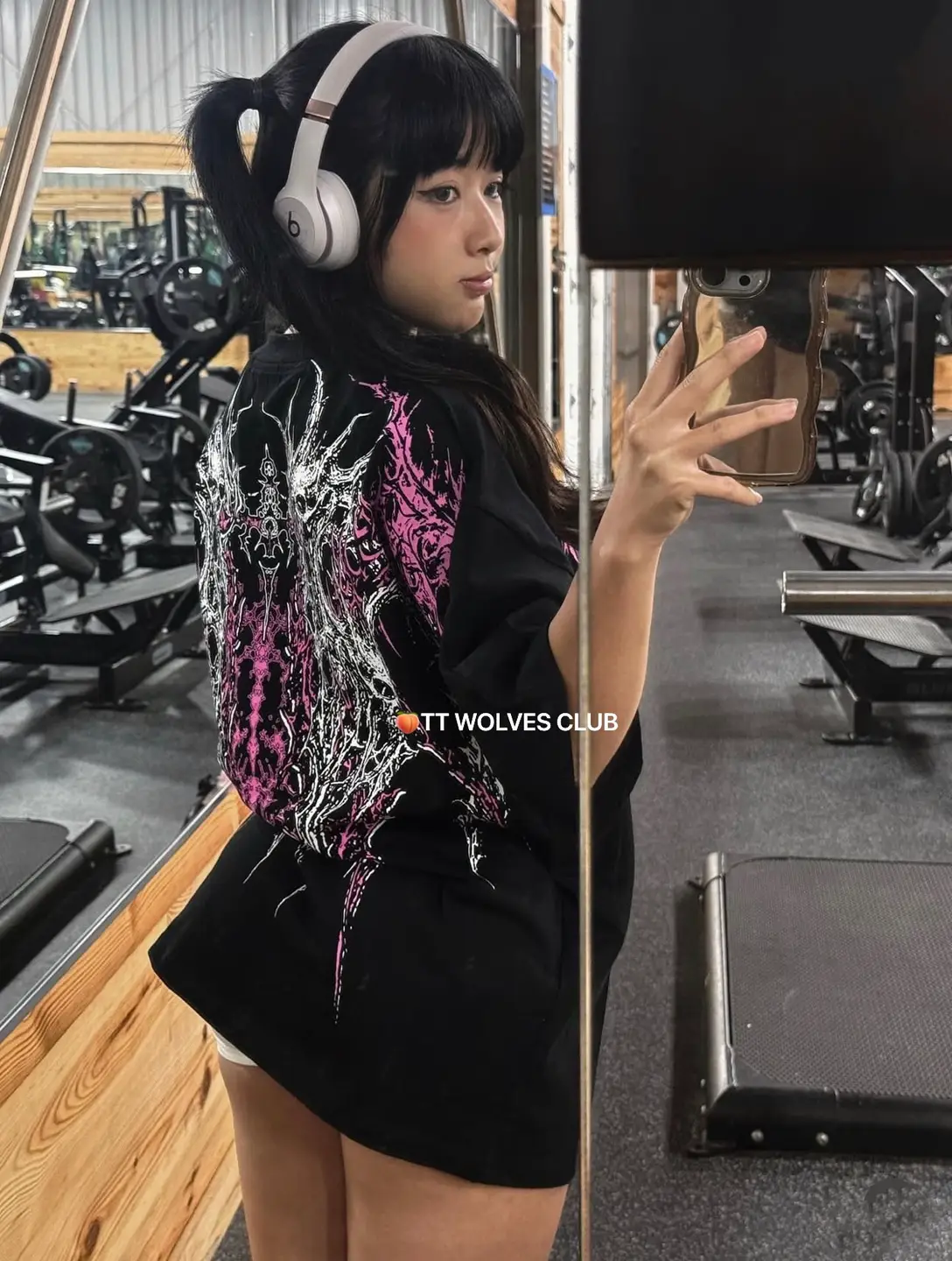 Oversized TTWOLVES men's and women's same light gothic washed loose sports fitness short-sleeved T-shirt B92