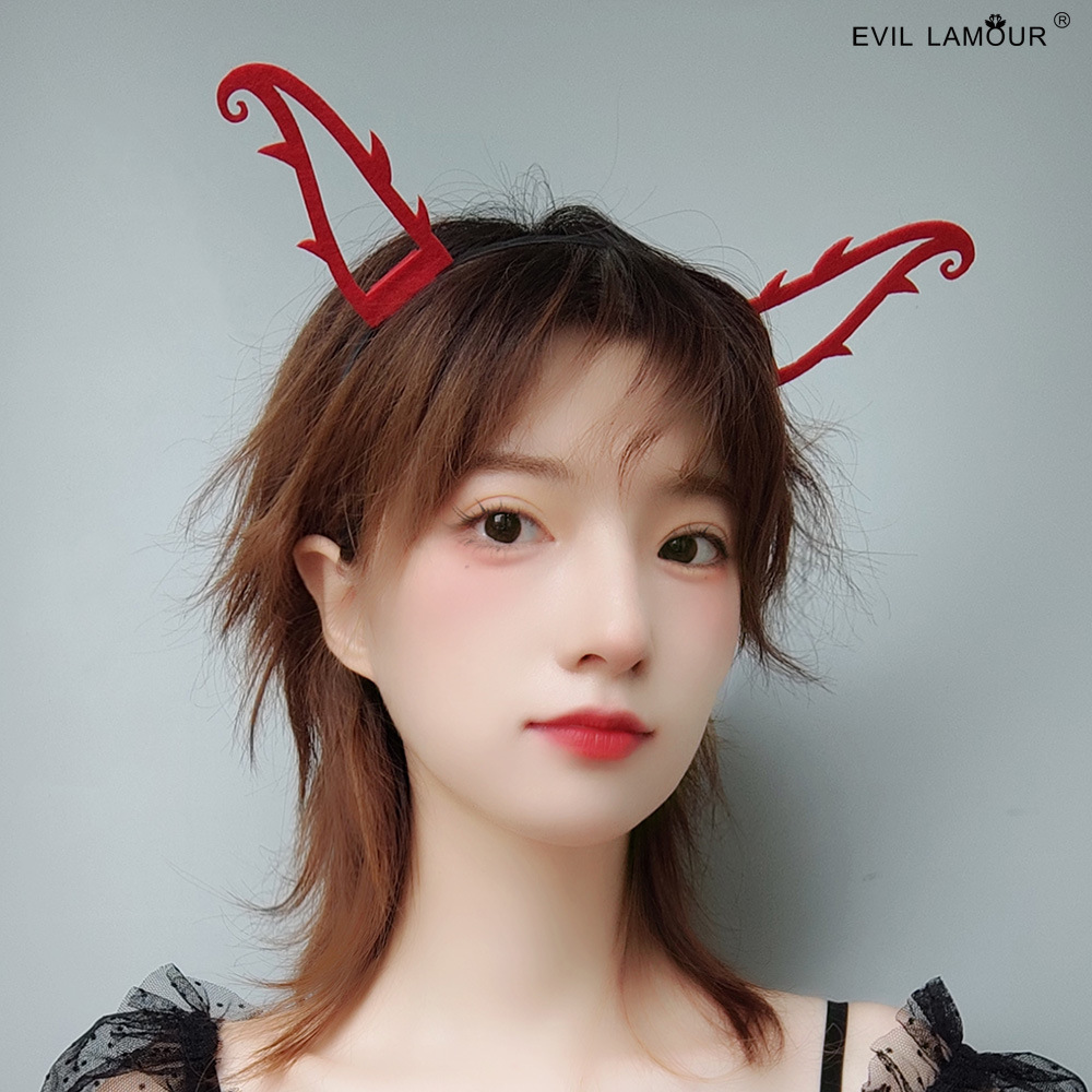 Halloween Cosplay Headband Devil Horn Headband Girls Photo Gothic Lolita KC Hair Accessories FG-120