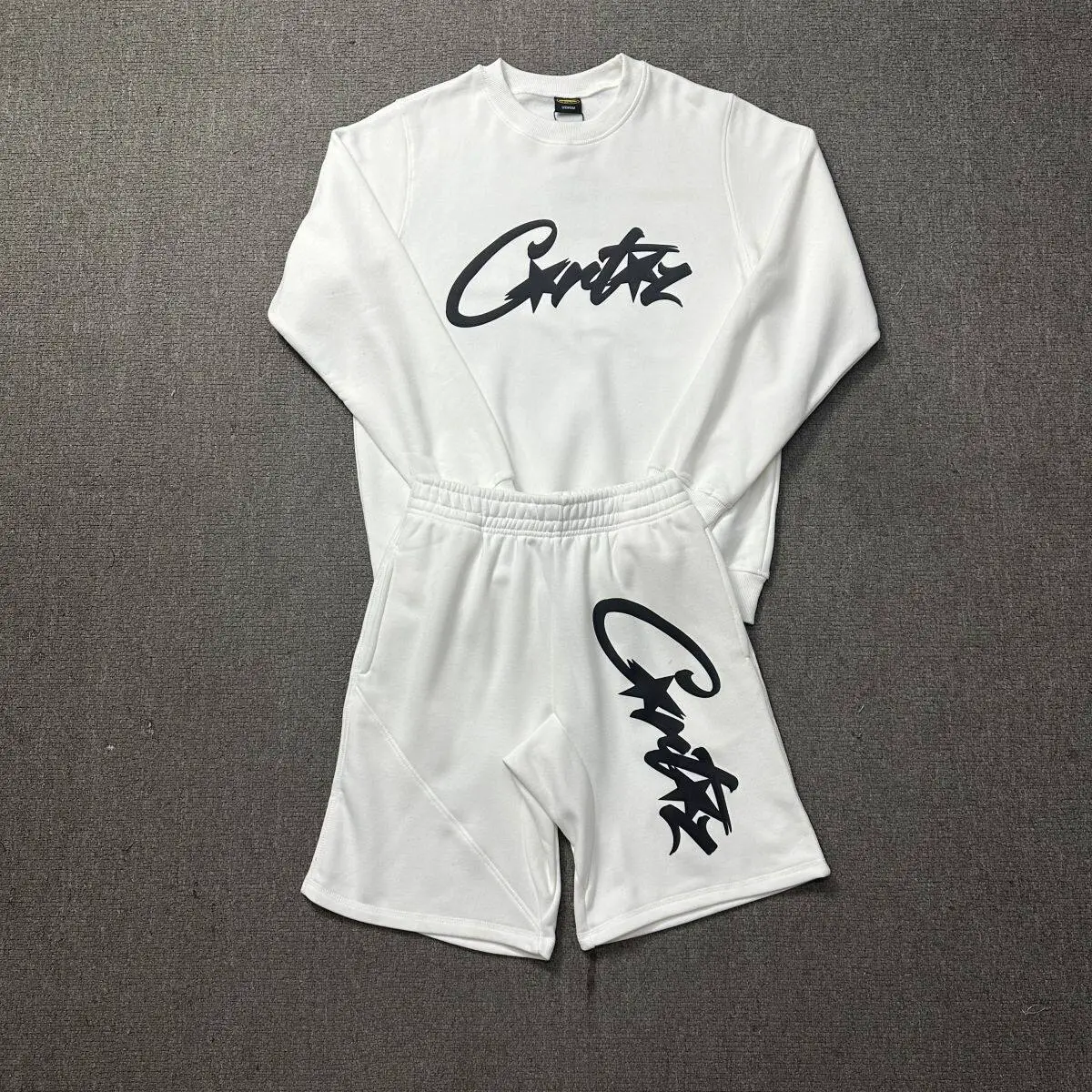 American high street Corteiz Alcatraz alphabet printed basic round neck sweatshirt casual five-point pants suit trendy