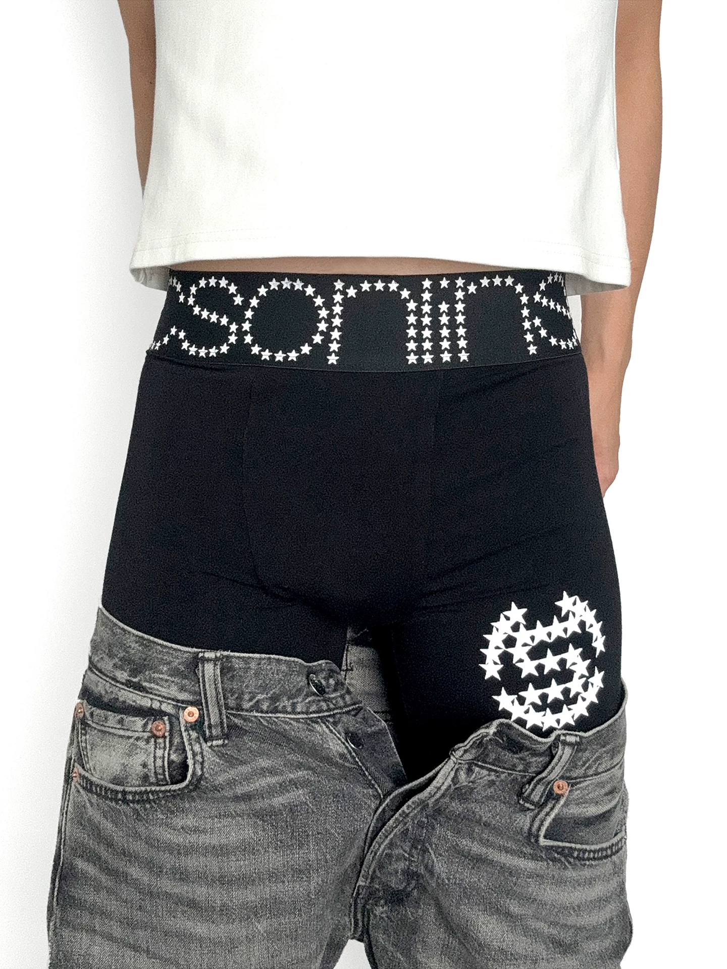 Csonlinellc Swagtube Star Print Modal Ice Silk Skin-Friendly Long Johns Boxer Briefs