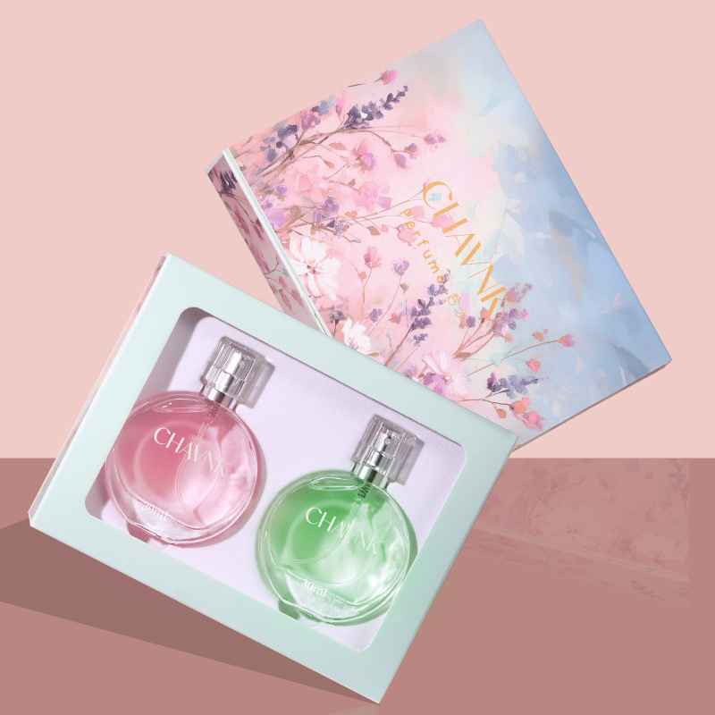 Women's Perfume Long-Lasting Women's Green Meets Pink Meets Perfume Xiaocheng Yixiang Cross-Border Perfume Gift Box Set New Product
