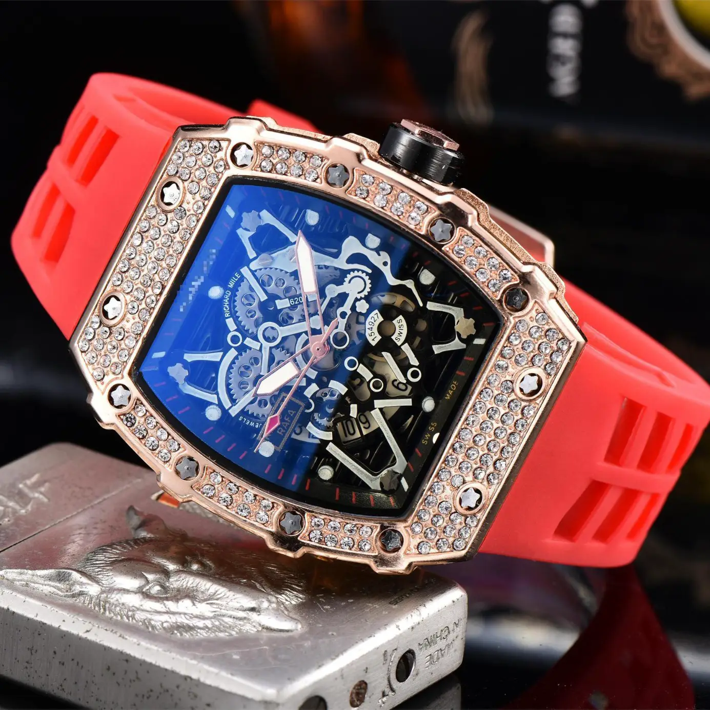 2022 New Foreign Trade Best-selling Barrel-shaped Butterfly Face Diamond Large Dial Quartz Watch