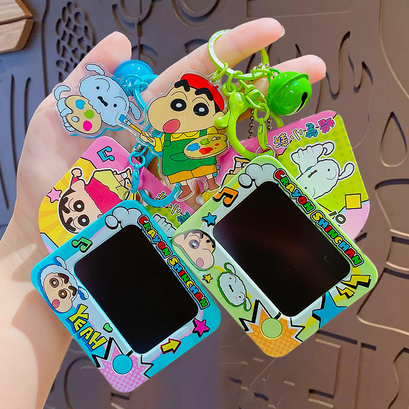Authentic Cartoon Crayon Shin-Chan Graffiti Drawing Board Children's Toy Keychain Pendant Couple School Bag Keychain Pendant