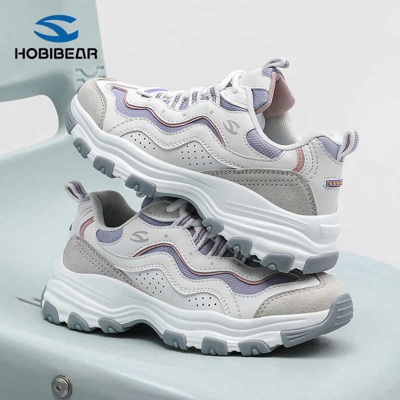 Hobibear Leather Men's Shoes Spring & Fall Sports Shoes Girls Dad Shoes Outdoor Low-Top Casual Shoes Dropshipping