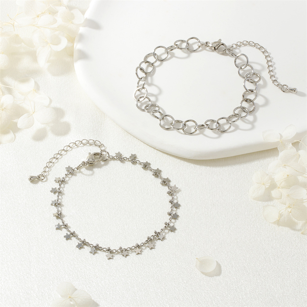 Niche Fashion Star Chain Daily Joker Korean Fashion Simple Line Joker Cross Chain Bracelet