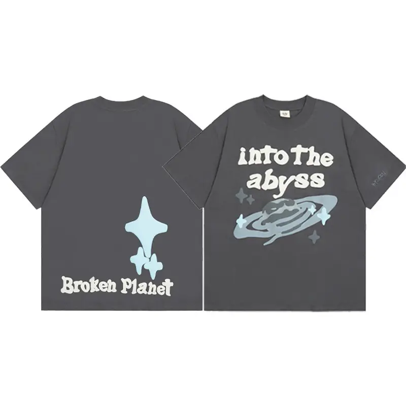 Broken Planet Market Cartoon Skull Foam Print Men's and Women's Round Neck Loose Short-Sleeved T-Shirt Trendy Brand