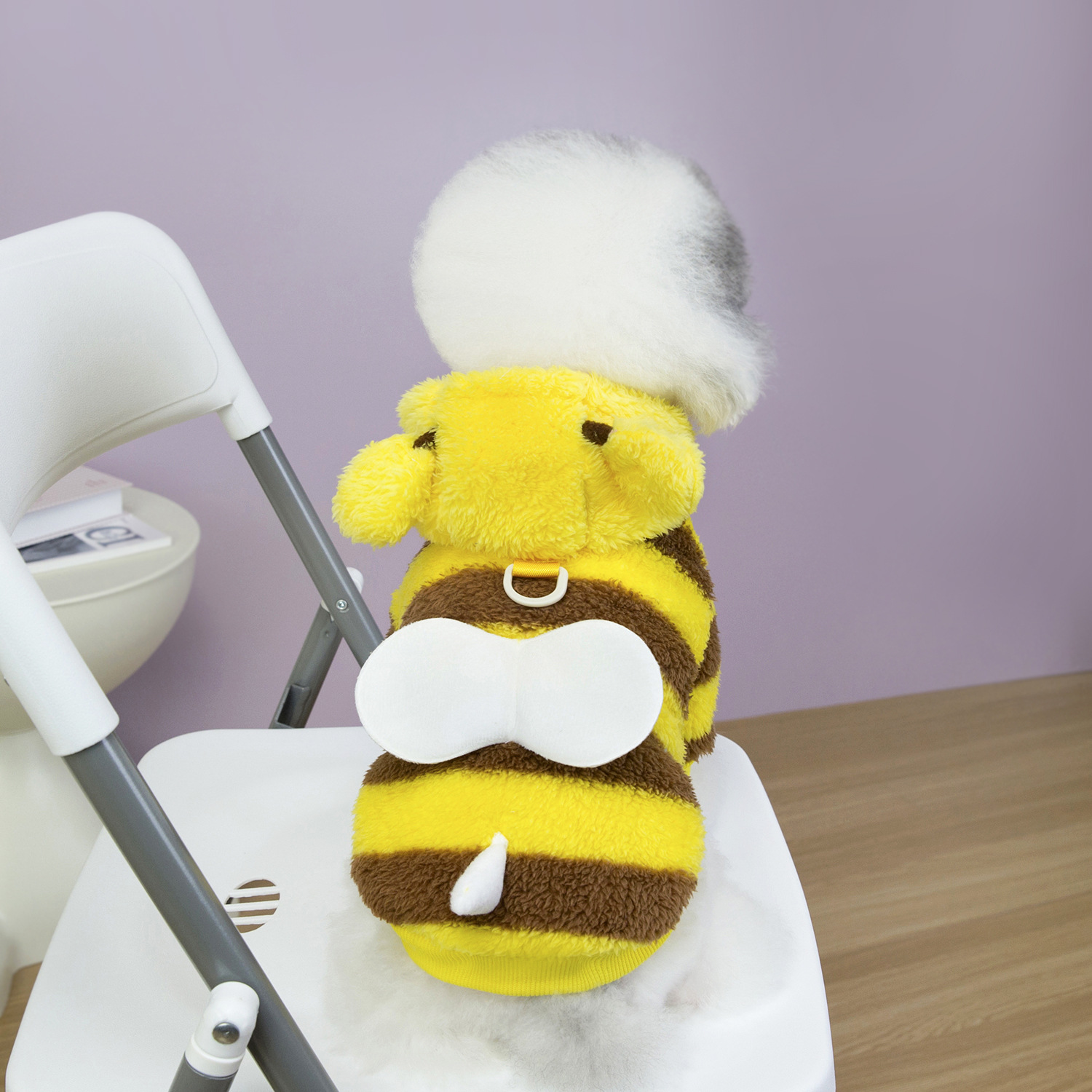 Pet Dog Four-Legged Clothing Pet Apparel Autumn and Winter Style Pet Cat Bichon Teddy 25 Bee Series Fleece Coat