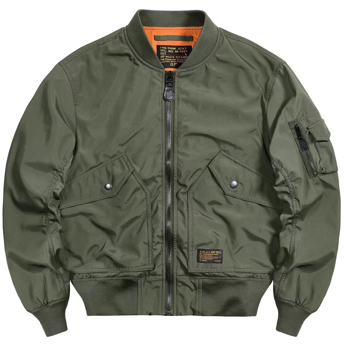 Light Luxury Jacket Men's American Retro Air Force Ma1 Pilot Spring Autumn Winter Military Baseball Cotton Coat