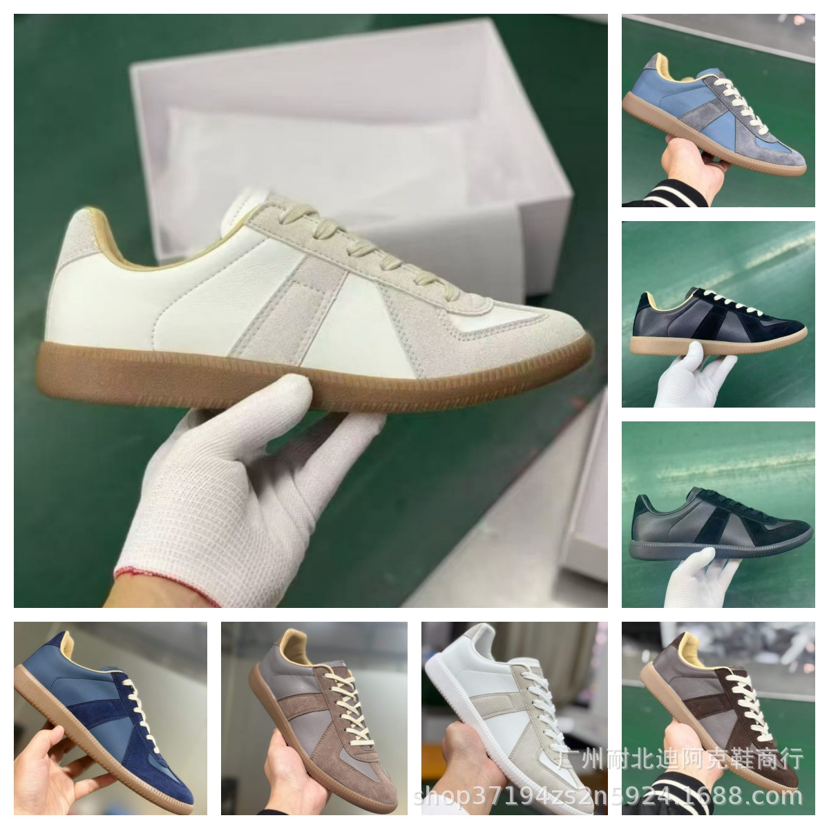 High-End Margiela Soft-Soled German Training Shoes, Casual Sports Sneakers for Men and Women, Couple's Low-Top Flat White Shoes QC-foto från 1688 på Qualit.ly