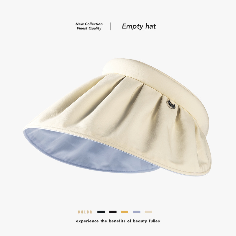 Summer outdoor versatile shell cap women's fashion empty top anti-ultraviolet large brim sunscreen hat wholesale