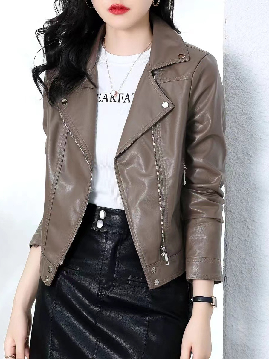 High-End Leather Jacket for Women, New Autumn and Winter 2025 Hot Style, Spring Short Fashion Stylish and Elegant Coat Jacket