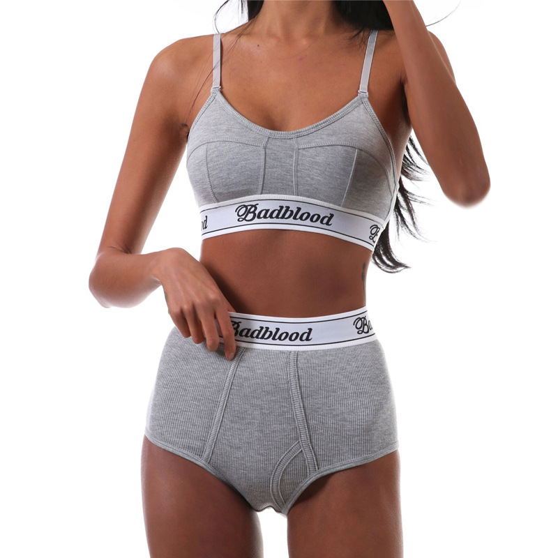 Korean Badblood Bcac Series Sexy American Short Bra Women's Embroidered Sports Sling Niche Intimates