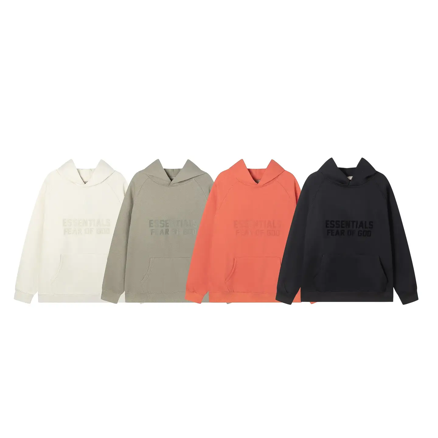 Cross-Border Essential Fear of God Fog Men's and Women's Same Style Laminated Printed Velvet Hoodie Sweatshirt