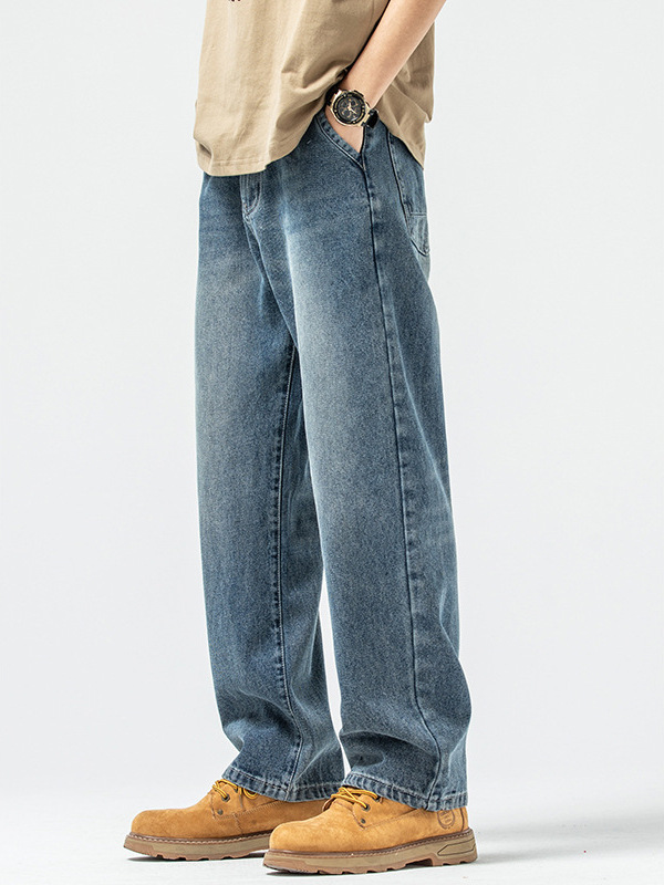Minger | American High Street Trendy Brand Harlan Jeans Men's Trendy All-match Loose Wide Leg Straight plus size Pants
