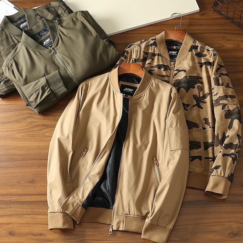 Men's Cotton Loose Casual Work Jacket Baseball Collar Casual Jacket Trendy Top