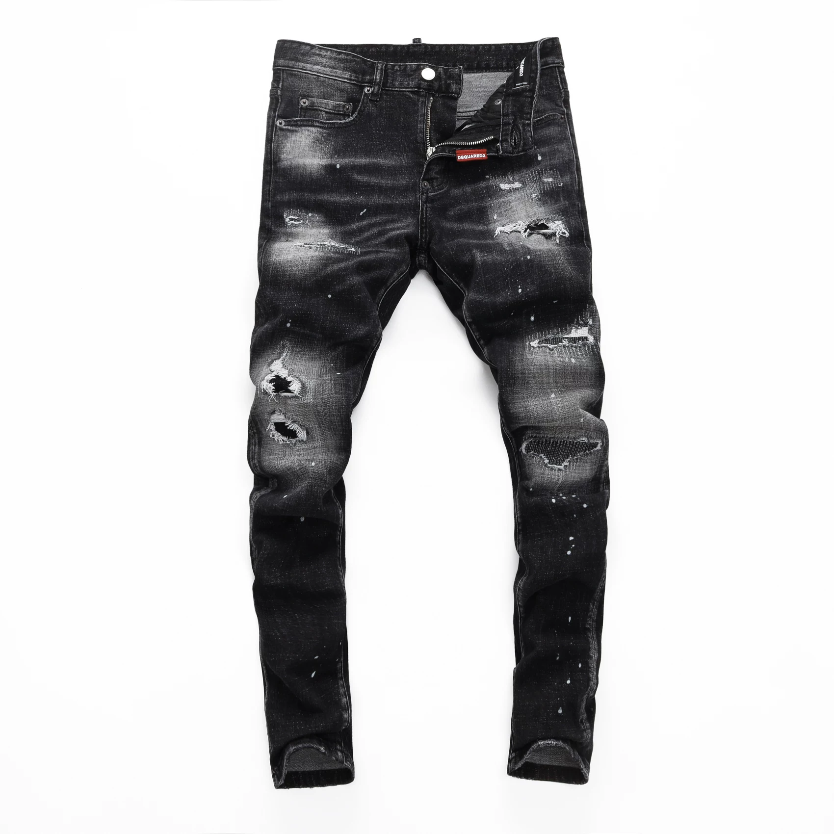 2025DS Spring/Summer New Collection: Small Foot Men's Hole Breaking Trend Nightclub Port Style Blue Tight Guangzhou Delivery D2 Men