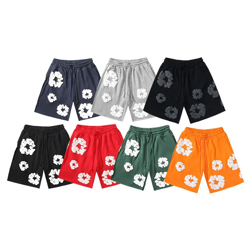 Fog Foam Printed Shorts 2024 European and American Trendy Brand Men's Large Size Loose Multi-Color Beach Pants Wholesale